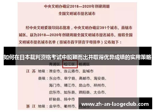 如何在日本裁判资格考试中脱颖而出并取得优异成绩的实用策略